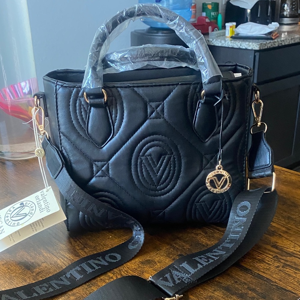 Valentino Orlandi Black Quilted Shoulder Bag - Picture 3 of 6